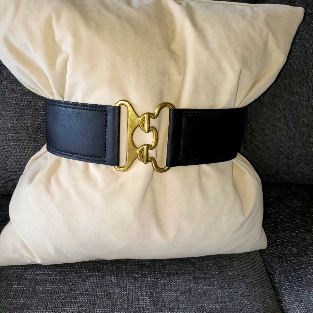 Black elastic belt waist cincher